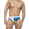 Herrbadkläder med push pad män badkläder europeiska amerikanska mode sexiga pinnar triangel shorts sommarstrand surf snabb torr bikini j220913