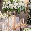 Party Decoration 10st Gold Flower Vase Golvvaser Kolumn Stand Metal Road Wedding Table Centerpiece Rack Event Decora Yydhome DHQU4