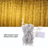 Party Decoration 4m 96LED Christmas Curtain Light Icicle String Fairy 8 lägen Droppande lampa för bröllop användbart