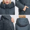 Parkas Miegofce Kış Kadınlar Mid -Coat Hooded Tasarım Sıcak ve Rüzgar Parka Fermuar Gevşek Ladies Ceketler D21647 220921