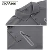 Herren Polos TACVASEN Reißverschlusstasche Taktisches Arbeitshemd Herren Langarm Premium Hemden Casual Golf Sport Armee Militär T-Shirts Tops 220920