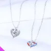 Pendant Necklaces Wholesale 5 Heart Shaped Colorful Crystal For Girls And Ladies Sweet Fashion Jewelry Summer 2022