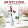 Flores decorativas 2 PCs Simulação Berry Branch Decor Floral Organing Christmas