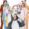 NOWOŚĆ PAJAMA JAKAMA JEST DOROSOWAJSKIE DORODZI ROUNGE Zima otwórz sutak Kigurumi Wolf Panda Unicornio Pajama Kobiet Kostiumy anime Kostium kombinezonu