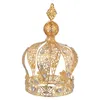 Festlig leverans cake crown topper tiarabirthday dekorationer rhinestone party bröllop kung baby dekor guld pärlband kristall