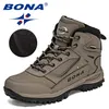 Zapatos de seguridad BONA Diseñadores Marca Botas de felpa de invierno Hombres Warm Snow Tobillo Hombre Zapatillas de cuero de acción de alta calidad Mansculino 220921