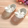 First Walkers Cute Baby Girl Princess Bowknot Anti-Clip Cotton Toddler Infant Born Crib Shoes Dress Prewalker