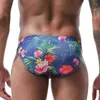 Herrbadkläder heta män simning trosor sexiga bikini badkläder män badkläder surf baddräkt gay shorts menssexi blommor leopard baddräkt 2020 j220913