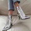 Boots Shoes Men Winter Ankle For Women Chivalry Leather Pointed Thick Thigh High Heel And High-heeled Zipper