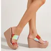 Sandaler plattformskilar för kvinnor Rensa spännband Peep Toe Comfy Casual Shoes Woman Roman Brand Office Lady 2023