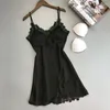 Casual Dresses Women Nightrowns Sexig Nightwear Lace Patchwork Camisola Lingerie Nighty Wedding Silk Dress Sleep Wear Nightdress CL6914273