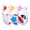 Party Masks Halloween El Color Neon Cosplay LED świecące anime kota blask w ciemnym DJ Club Props 2209202980249