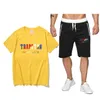 Herrspårsfall uyuk manlig sportdräkt Trapstar herr t-shirt shorts set sommar andas casual löpande mode harajuku tryckt