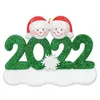 2022 Weihnachtsdekoration DIY Ornamente Geburtstage Party Geschenkprodukt Personalisierte Familie von 4 Ornament Pandemic Resin Accessoires mit rotem Seil