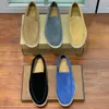 Loro Piano Soft Men LP 39-47 Piana Flat Shoes Talons Cashmere Robe Loafers Classic Budle Style Handmade Fabilleuse Houstable confortable Hommes décontractés Shoe