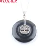 10 -st Natural Crystal Hollow Round Stone Amethist Paar energie genezende edelsteen ketting Charms Chakra sieraden voor vrouwen BO936