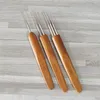 Dreadlocks Hook Needles Crochet Hook for Hair Wool 0.75mm Bamboo Handle Tool Set