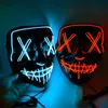 Máscara de terror de Halloween Cosplay Máscara Led Light up EL Wire Scary Glow In Dark Masque Festival Supplies B0927