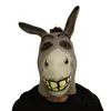 Máscaras de festa engraçadas adultas adultas de burro assustador cabeça de cabeça látex halloween animal cosplay zoo props festival festume bola 220920