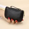 Party Supplies First layer soft cowhide zipper simple key chain coin bag genuine leather coin purse