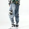 Men's Jeans 2022 Fashions Men Camouflage Pocket Cargo Pants Hip Hop Harem Trousers Baggy Cotton Denim Joggers Male Clothes