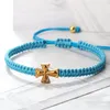 Link bransoletki ręcznie robione pleciona bransoletka moda moda Jezus Cross Charm Lucky Red Blue Rope Regulowane dziewczyna życzę kobietom przyjaźń
