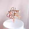 Festive Supplies Happy Birthday Cake Topper Love Heart Insert Decorations Acrylic Gold Silver Letter For Kids Party