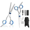 Scissors Shears 9 PCS Hairdressing Barber Kits Hair Trimmer Cutting Haircut Comb Clips Accessories Stainless Steel 220921