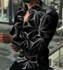 Herrklänningsskjortor Spring Men's Prom Party tredimensionell diamantgeometrisk konstellation överdimensionerad Cardigan High-end långärmad