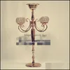 Feestdecoratie 75 cm lang 10 stks levering gouden tafel centerpieces 5 arm kristal bruiloft candelabra drop levering 2021 Home Garden Festi dhsbh