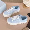 Designer Shoes Gabardine Nylon Casual Shoes Brand Wheel Trainers Canvas Sneakers Fashion Platform Solid Heighten Shoe Size 35-41 With Box