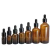 5-100ml Empty Essential Oil Dropper Bottles Amber Perfume Containers Refillable Cosmetic Packaging