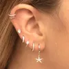 Hoop Earrings Star/Crystal/Eye Shaped Exquisite Pendant 925 Sterling Silver Ear Buckle Trendy Earring Jewelry For Women Birthday Gifts