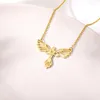 Collares colgantes Phoenix hueco para mujeres Collar de color de oro de acero inoxidable Accesorios de joyer￭a vintage Bijoux Collier Femme