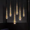 Pendant Lamps Modern Crystal Led Chandelier Lighting Hanglamp Drop Light Restaurant Bar Staircase Lamp LOFT Art Fixtures