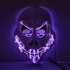 Party Masks Halloween LED Purge Glow Up Zabawne wybory Mascara Costume Festival Cosplay DJ 220920