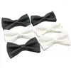 Bow Ties Men's Unique Leather Material Single Color Tie Black Fashion Bowties Milky White SMARN Bowknot