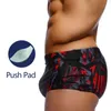 Мужские купальники с Push Pad Swimwear 2021 Новые мужчины купальники абстрактная печать мода маленький плоский угол Quick Hot Spring Peachwear J220913