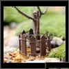 Gartendekorationen Terrasse Rasen Gardenanimal 50 Stück Holzzaun Palisade Miniatur Feenhaus Häuser Dekoration Otykz