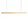 Lampade a sospensione Designer Nordic Restaurant Bar Luci in legno Noce nera Minimalista Long Strip Led Hanglamp Home Decor Sala da pranzo