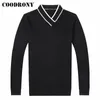 Pulls pour hommes COODRONY Marque Mode Casual Hommes Tricots Doux Chaud Pulls Printemps Automne Mâle Arrivées Col En V Solide Couleur W1018 220920