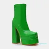 Botas HBP Ultra High Heel Green Chimney Boots Women High Watersoperate Plataforma