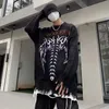 Erkek Sweaters Hip Hop Sokak Giyim Örme Kazak Erkekler Gotik Mektup Yarasa İskelet Baskı Pullover Sonbahar Harajuku Pamuk Kazak Kadınlar 220920