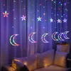 Cordes 2.5 m étoile lune LED rideau lumière glaçon décoration de noël pour la maison mariage noël vacances fée éclairage Navidad décor