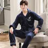 Heren slaapkleding l-3xl flanel pyjama sets voor mannen winter dik houd warme pyjama's lange mouw pyjama mannelijke huiskleding pijamas hombre