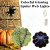 Décoration de fête LED Halloween géant Web chaîne lumière décor accessoires robe lueur fournitures fantaisie en plein air Q2U8
