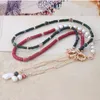 Choker Neefu Wofu Natural Pearl Necklace National性ファッションFemme Stone Red Short Collar Bohemia Stainless Steel Jewelry Wholesa