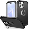 Pour iPhone 14 Pro MAX / 14 Plus / iPhone Cases 14 6.1 / 6.7 Anneau en métal Support magnétique Béquille Antichoc Full Body Heavy Duty Drop Protector Case