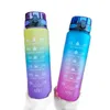 Water Bottles 1L 2L Tritan Gallon Bottle Flip-Flop Motivational With Time Marker BPA Large Capacity Leakproof Gradient Cups2887