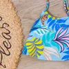 Женские купальные костюмы Falbala print Kids Swimsui 7-14 лет детей с двумя частями Bikinis 2022 Summer Baby Simming костюм девочки Biquini infantil